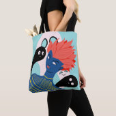 Tote Bag Alien psychédélique Trippy (De près)