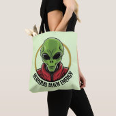 Tote Bag Alien Vert (De près)