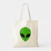 Tote Bag alien vert tête pour science-fiction extraterrestr (Dos)