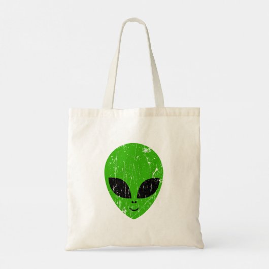 Tote Bag alien vert tête pour science-fiction extraterrestr (Dos)