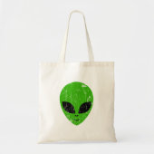 Tote Bag alien vert tête pour science-fiction extraterrestr (Devant)