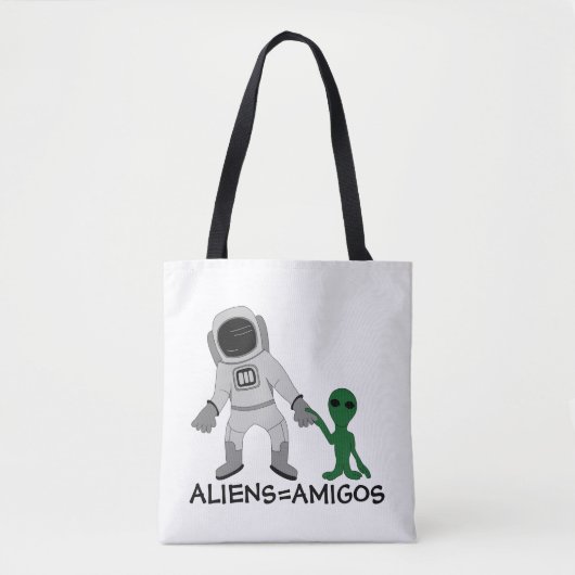 Tote Bag Aliens = Amigos, astronautes et extra-terrestres (Devant)