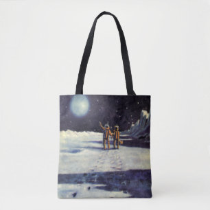 Tote Bag Aliens astronautes de science-fiction vintage sur