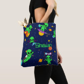 Tote Bag Aliens personnalisés dans l'espace (De près)