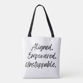 Tote Bag Aligned. Empowered. Unstoppable. (Dos)