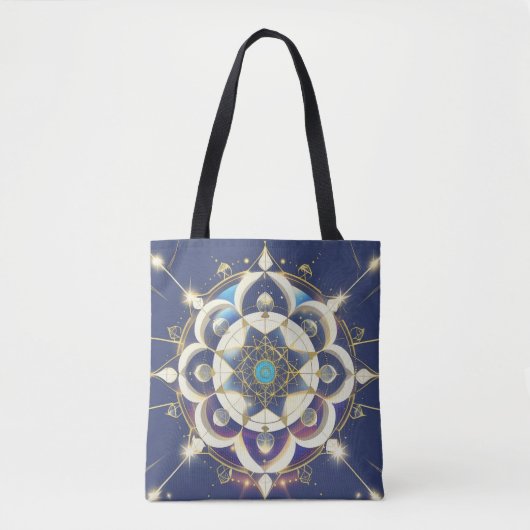 Tote Bag Alignement Étoile Dorée – Un Univers de Géométrie (Devant)