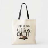 Tote Bag Alimenté par les chats et le café (Devant)