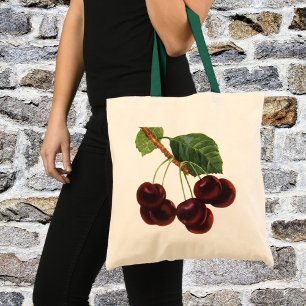 Tote Bag Aliments de fruits vintage, cerises mûres d'un arb