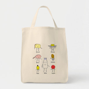 Tote Bag Aliments favoris Cuisine Vintage Art