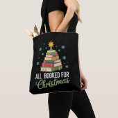 Tote Bag All Booked For Christmas Tree Books Teacher Xmas  (De près)