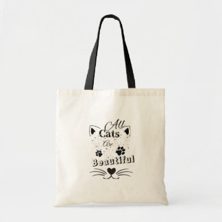 Tote Bag All Cats Are Beautiful – Minimal Cute Cat Design