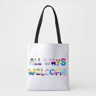 Tote Bag All Ways Welcome LGBTQIA+ inclusivité queer pride