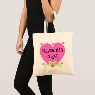 Tote Bag All You Need Is Love – Valentine Heart Design