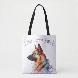 Tote Bag Allemand Berger Chien Maman Floral