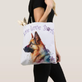 Tote Bag Allemand Berger Chien Maman Floral (De près)