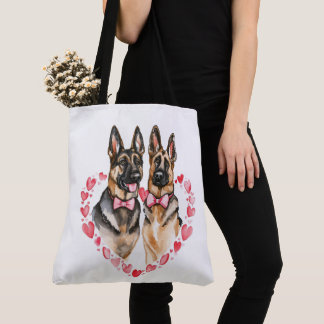 Tote Bag Allemand Berger Maman Chien Parents Aimer Aquarell