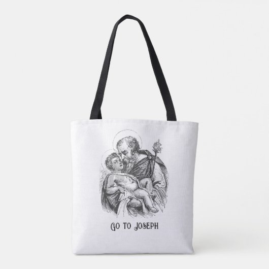 Tote Bag Aller à Saint Joseph Bébé Jésus Religieux (Dos)