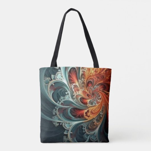 Tote Bag Allover Fractal Print Fourre-tout (Dos)