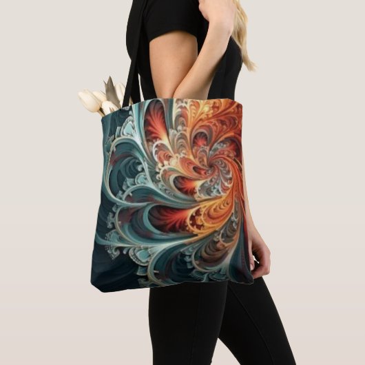 Tote Bag Allover Fractal Print Fourre-tout (De près)