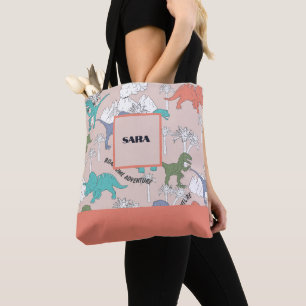 Tote Bag Allover personnalisé imprimé Dinosaur Fourre-tout