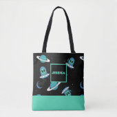 Tote Bag Allover personnalisé imprimé UFO ALIEN Fourre-tout (Devant)