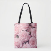 Tote Bag Allover Rose Jardin en velours rose imprimé (Devant)