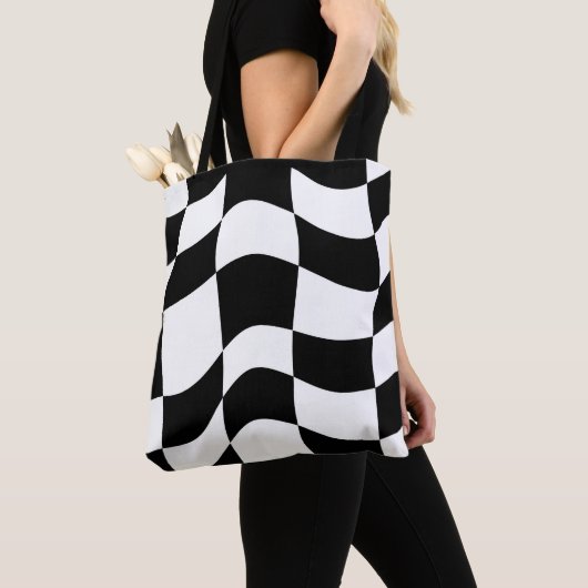 Tote Bag Allure Whimsical : Lined Patterned Abstrait (De près)
