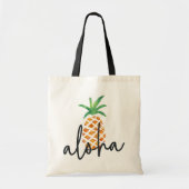 Tote Bag Aloha Aquarelle tropicale ananas (Devant)
