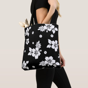Tote Bag Aloha Black Classic Motif Hawaïen