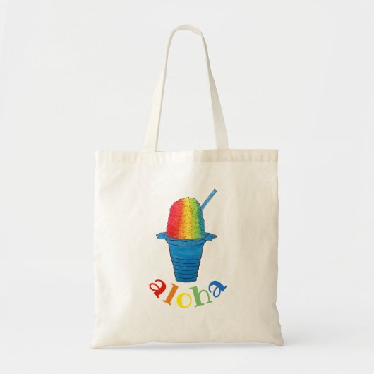 Tote Bag ALOHA Hawaii Hawaii rasage arc-en-ciel rasé glace  (Devant)