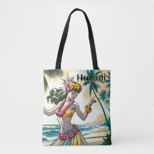Tote Bag Aloha   Hawaii Hula Dancer sur la plage