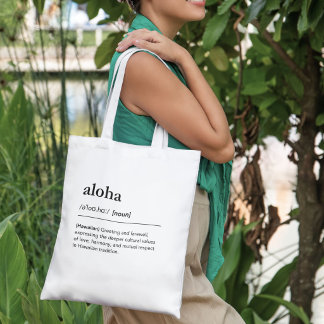 Tote Bag Aloha Hawaiian Word Definition Greeting Hawaii