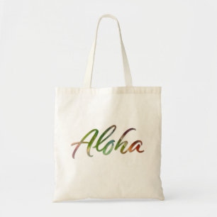 Tote Bag Aloha - Lettres tropicales - Hawaii Hawai'i Nature