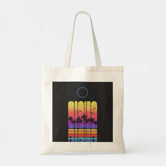 Tote Bag Aloha Palm Beach Vacances famille tropicale (Dos)