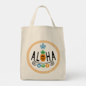 Tote Bag Aloha Pineapple Design - Grocery Fourre-tout (Dos)