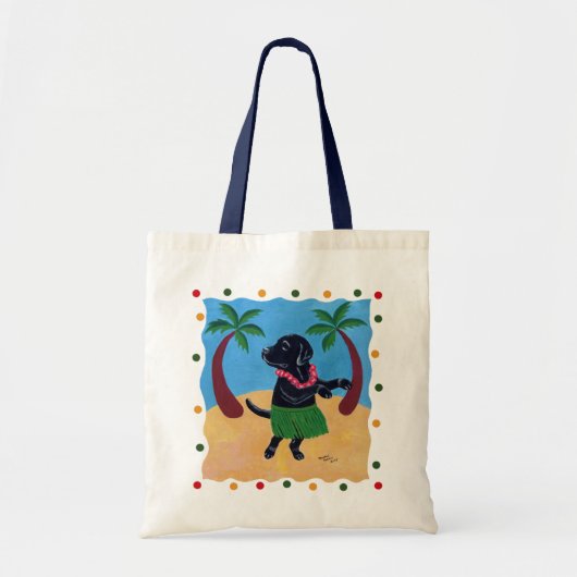 Tote Bag Aloha points noirs de Labrador (Devant)