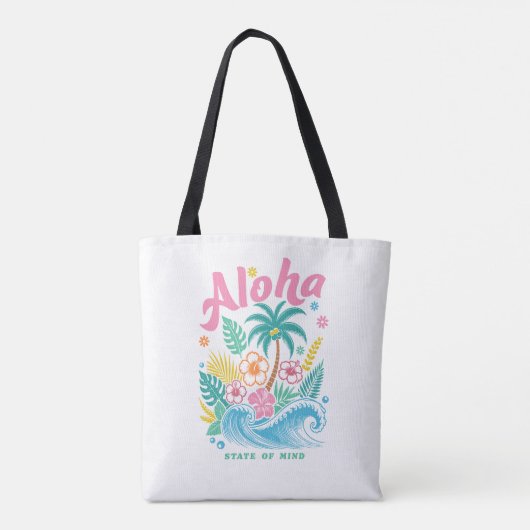 Tote Bag "Aloha State of Mind" Funny Boho Coastal (Dos)