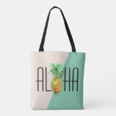 Tote Bag Aloha Texte Avec Ananas Tropical Géométrique Retou (Dos)