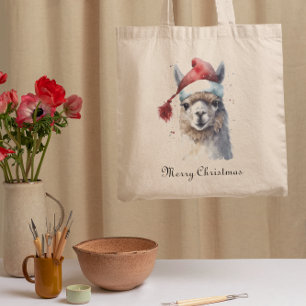 Tote Bag Alpaca de Noël, personnalisable