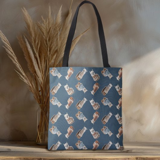 Tote Bag Alpacas en pulls motif tricotage