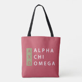 Tote Bag Alpha logo empilé par | d'Omega de Chi (Dos)