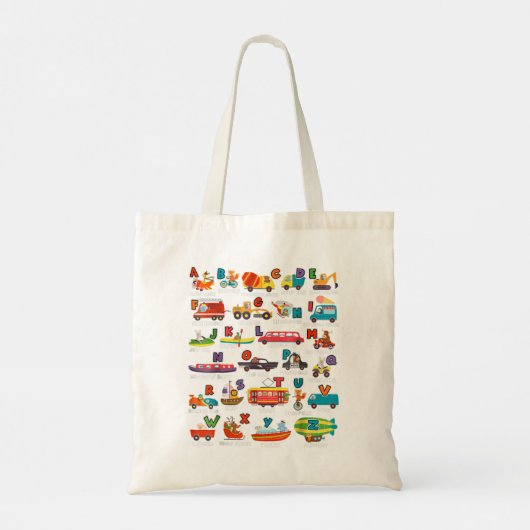 Tote Bag Alphabet Animal ABC Learning Transport Lette (Dos)