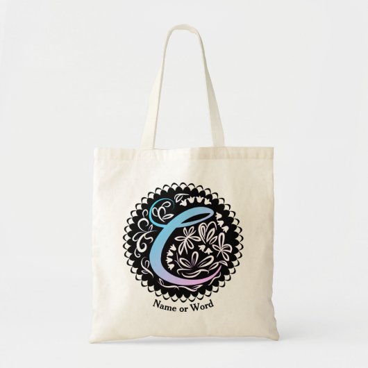 Tote Bag Alphabet C Monogramme écriture manuscrite (Devant)