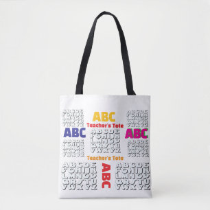 Tote Bag Alphabet des enseignants Blanc
