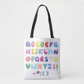 Tote Bag Alphabet en forme de bulle (Devant)