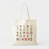 Tote Bag Alphabet Fruits et Légumes - ABC Plante (Devant)