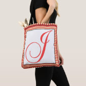TOTE BAG ALPHABET INITIAL J MONOGRAM (De près)