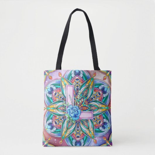 Tote Bag Alphabet L mandala (Devant)