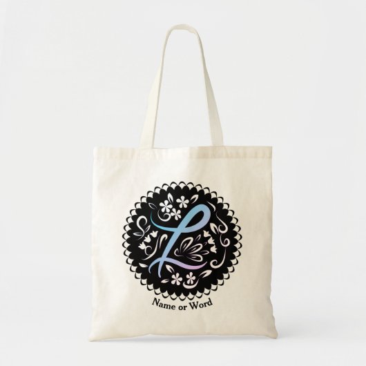 Tote Bag Alphabet L Monogramme écriture manuscrite (Devant)