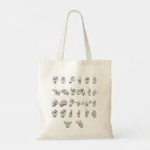 Tote Bag Alphabet Langue Des Signes Pour L'Interprète ASL S (Dos)